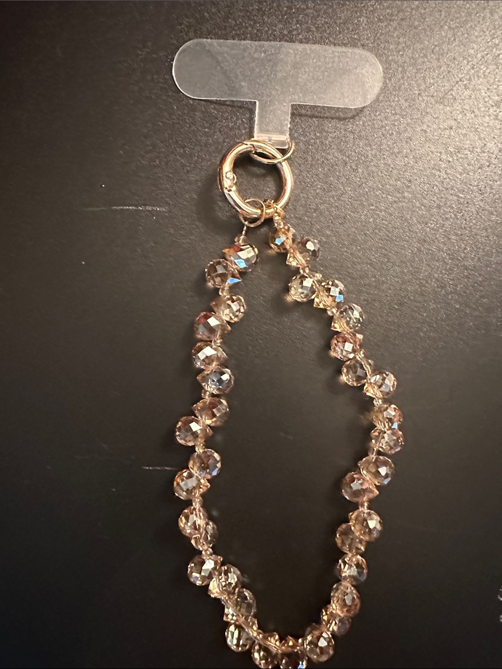 Gold acrylic Bead phone charm- Women Jewelry